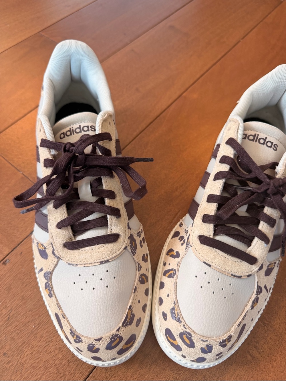 NWOT Adidas Leopard Print Sneakers in Beige and Brown